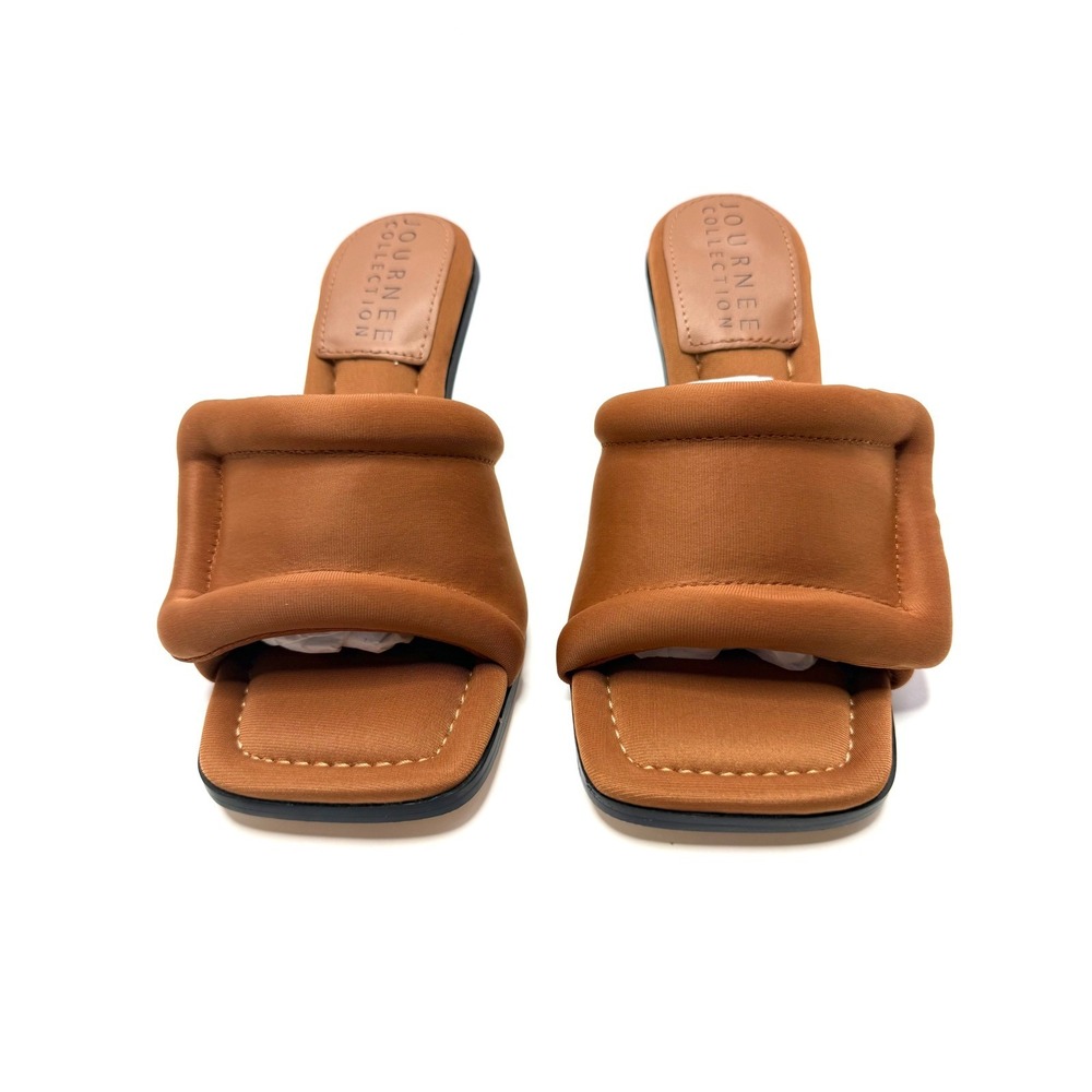 Journee‎ Collection Women's Addriel Square Toe Dress Sandals Tan Size 6 NWT/BOX